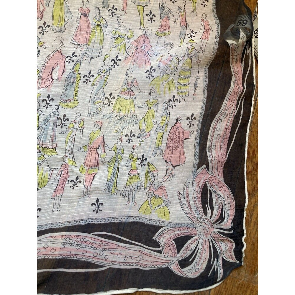 Fashion Scarf Designer Vintage Accessory Costumes Civils Actuels Wrap 1960s